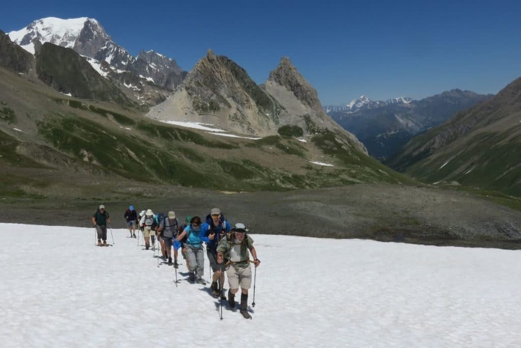 Walking on snow during the TMB