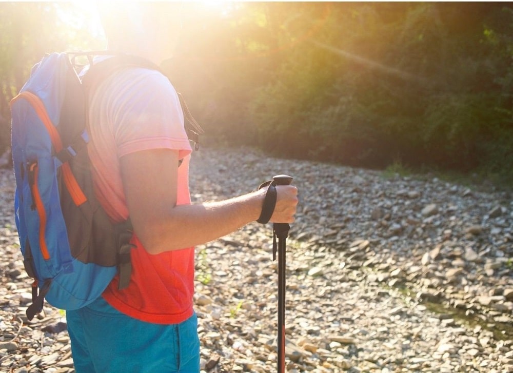 Perfectly adjusted hiking pole